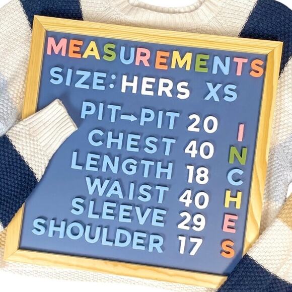 Hollister Boyfriend Sweater | Waffle Knit | XS (Oversized) | Nautical Stripes - Picture 6 of 8